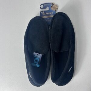 Isotoner Signature Mens XL (11-12) Black Memory Foam Slippers A9K378BLKXL NEW